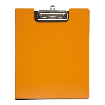 Abbildung von MAUL Schreibmappe A4 MAULflexx Klemmbrettmappe im Format für Dokumente strapazierfähige Konferenzmappe einschiebbare Aufhängöse Mappe mit Bügelklemme loses Papier Orange