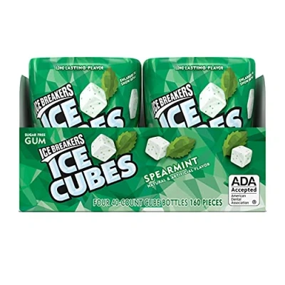Abbildung von Ice Breakers Cubes Xylitol Gum Spearmint 40 Piece (Pack of 4) / Eiswürfel Stück (4er Pack)