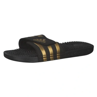 Abbildung von adidas Unisex Adissage Slides RUTSCHEN, Core Black/Gold Metallic/Core Black, 52 2/3 EU