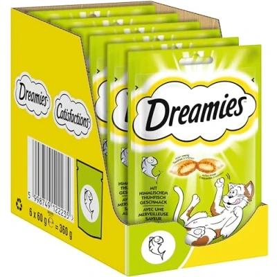 Abbildung von Dreamies Katzensnacks Katzenleckerli Klassiker mit Thunfisch, 6 Packungen (6 x 60g)