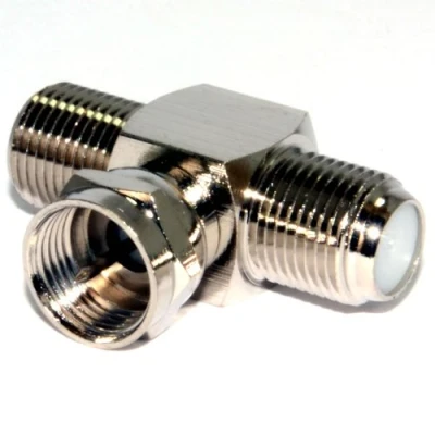 Abbildung von 2 Wege F Type Kabelverteiler Y Adapter Combiner TV Kabel Deutschland Himmel SAT Digitale Erdgebundene