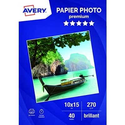 Abbildung von AVERY C2453 40 Fotopapier A6 270 g/m², für Tintenstrahldrucker, glänzend Weiß