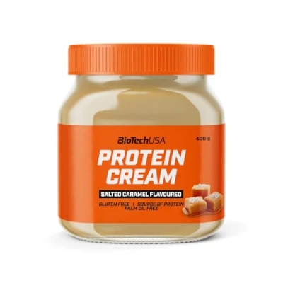 Abbildung von BioTechUSA Protein Cream Salzkaramell Aufstrich mit Molkenprotein glutenfrei palmölfrei, 400 g,