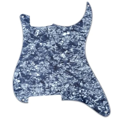 Abbildung von Musiclily 4 Löcher Gitarre Schlagbrett Rohmaterial ST Pickguard für Strat Style E Gitarre,4 lagig Grey Pearl