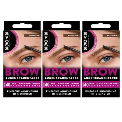 Abbildung von Syoss Augenbrauenfarbe Hellbraun 3x 17 ml, Vorratspack, Natürlicher Look &amp; langanhaltendes Ergebnis