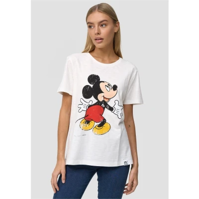 Abbildung von Re:Covered Mickey Tshirt print, Damen, Größe: Medium, Ecru