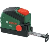 Abbildung von Bosch Maßband 5m mit Stifthalter (Auto Lock; Nylonbeschichtetes Band; 22mm Breite; 2m abknickfreie Ausziehlänge; metrische Skala; hohe Genauigkeit; Zweirichtungshaken; Gürtelclip; Softgrip)
