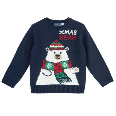 Abbildung von chico Unisex Kinder Weihnachtsstrickpullover Hose, Blau, 9M