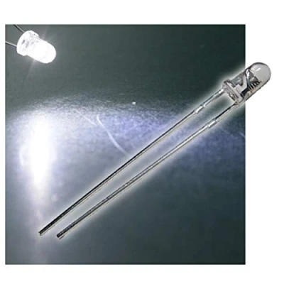 Abbildung von world trading net 20 LEDs 3mm wasserklar Daylight Typ WTN 3 9000nw, Leuchtdiode, bedrahtet, Diode Leuchtend, als Bauteil
