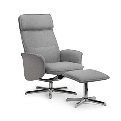 Abbildung von Julian Bowen Aria Relaxsessel mit Hocker, graues Leinen