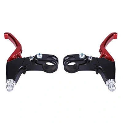 Abbildung von Keenso Fahrrad Bremshebel, 1 Paar Aluminiumlegierung Mountainbike Radfahren Bremse Ebene Griffe Bremshebel Handbremsen für faltbares Fahrrad(Rot)