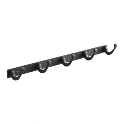 Abbildung von SO TECH® Hakenleiste Blackline FORTE schwarz pulverbeschichtet, (1 St), Länge 450 mm mit 5 Haken