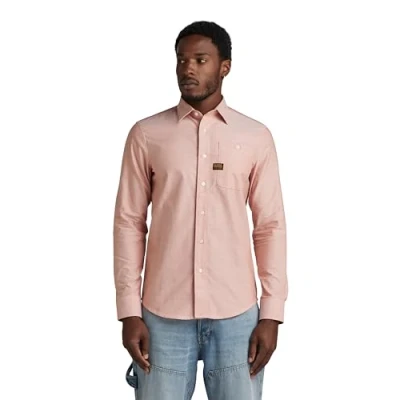 Abbildung von G Star Bristum 2.0 Hemd, Herren, Größe: Large, Burned orange white oxford