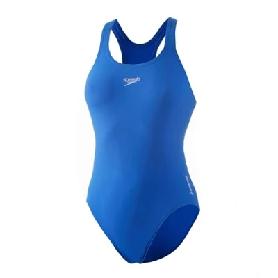 Abbildung von Speedo Mädchen ECO Endurance+ Medalist Badeanzug Chlorbeständig Recyclingmaterial Bequeme Passform Schwimmunterricht Badeurlaub Badeanzug, Bondi Blue, 11 12