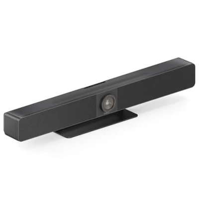 Abbildung von Vuelogic Videobar mit AV Hub, 4K Weitwinkel (120), 5X Zoom, Auto Framing, 4 MEMS Mikrofone, HiFi Stereo, Bildschirmpräsentation über USB C &amp; HDMI, Plug and Play für Teams und mehr
