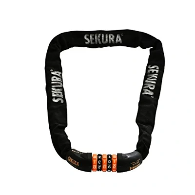 Abbildung von Büchel Sekura Kettenschloss KB308, fünfstellig programmierbar, 90 cm, schwarz, 60500308