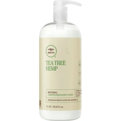 Abbildung von Tea Tree Hemp Restoring Conditioner &amp; Body Lotion Haarmilch mit Hanf Extrakt, 2 in 1 Spülung Creme, für alle Haar und Hauttypen, 1000 ml