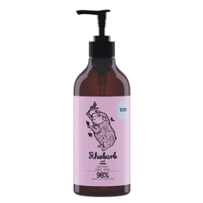 Abbildung von YOPE Flüssigseife/Rhabarber &amp; Rose / 98% aus natürlichen Zutaten/pH neutral/Glycerin, Allantoin und Provitamin B5 sanften Reinigung der Hände 500 ml