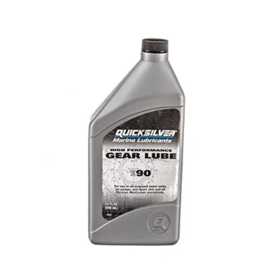Abbildung von Quicksilver 858064QB1 Hochleistungsfähiges SAE 90 Getriebeöl für Mercury Außenbordmotoren und MerCruiser Z Antriebe, 1 Liter, Grau