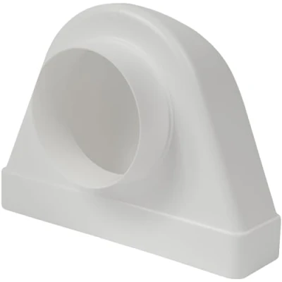 Abbildung von Vent Systems 90 Grad Winkelverbinder für 220x55 mm Rechteckige Kanäle zu Ø100 Runden Rohren. Lüftungssystem, Heizung, Kühlung