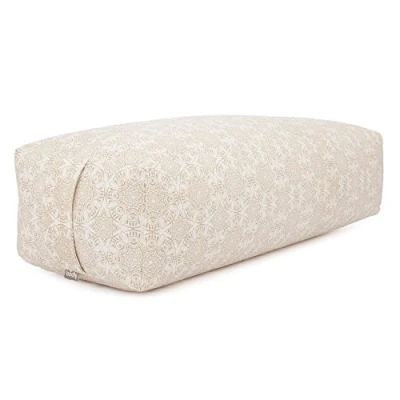 Abbildung von bodhi Yoga Bolster SALAMBA gemustert, 64x25x17cm Madurai, ecru, Dinkel