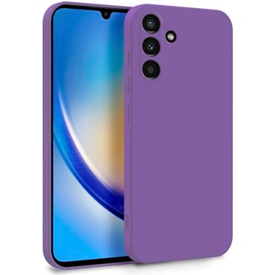 Abbildung von MyGadget Hülle für Samsung Galaxy A34 5G Zweilagige Handyhülle mit Kameraschutz Cover Innenfutter &amp; Silikon außen Lila