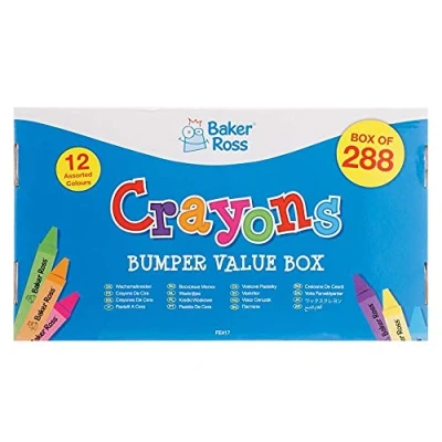 Abbildung von Baker Ross FE417 Buntstifte im Vorteilspack, 288 Stück, Scrapbooking Zubehör, Kunstbedarf für Kinder, Kinder