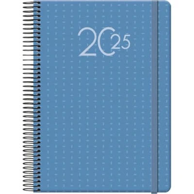 Abbildung von Dohe Kalender 2025 Portugiesisch Tag pro Seite, Größe A5 (14x20 cm), 12 Monate Januar bis Dezember, Ringbindung, Jahresplaner, Bürobedarf OPORTO Blau