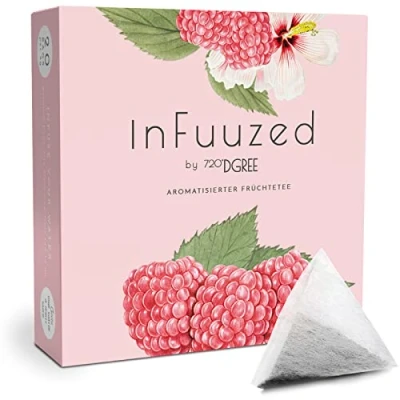 Abbildung von 720DGREE &quot;InFuuzed&quot; Geschmack Himbeer 20 Beutel mind. 10 Liter Kein Zuckerzusatz, Ohne Kalorien Natürlich lecker für Deine Trinkflasche: Die Getränke Alternative zu Eistee, Limonade, Sirup