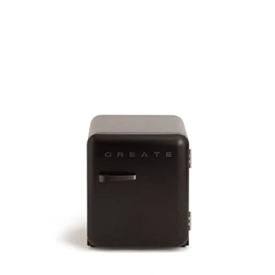 Abbildung von CREATE / Retro FRIDGE 50 SCHWARZ/Kühlschrank in Schwarz, Griff Schwarz 85W, Minibar, eine Regalfläche, Design, 50cm, zwei Ablagen, 48L Fassungsvermögen, energiesparend, 50x44x49,8cm