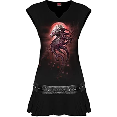 Abbildung von Spiral Damen F108 Lässiges Kleid, Schwarz, S