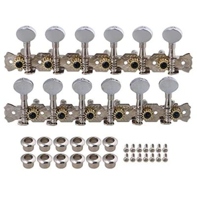 Abbildung von BQLZR 6L6R Mechaniken für Akustikgitarre, verchromt, 12 Saiten