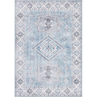 Abbildung von Nouristan Asmar Teppich Wohnzimmerteppich Orient Touch Detailiertes Muster Florales Kurflor Flachgewebe für Esszimmer, Wohnzimmer, Schlafzimmer Brilliant Blau, 120x160cm