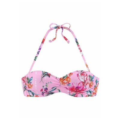 Abbildung von Sunseeker Bandeau Bikinitop, Damen, Größe: 34xD, Rosa bedruckt