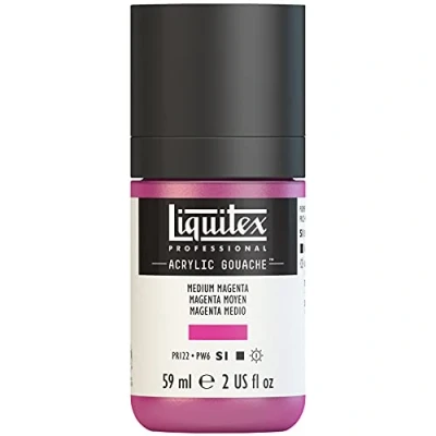 Abbildung von Liquitex 2059500 &#039;Liquitex Professional Acrylic Gouache, Acrylfarbe mit Gouache Eigenschaften, Lichtecht, wasserfest, 59ml Dosier Flasche Mittelmagenta