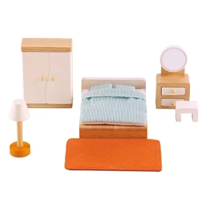 Abbildung von Hape Puppenhaus Schlafzimmer, geeignet für alle vergleichbaren Puppenhäuser, ab 3 Jahren