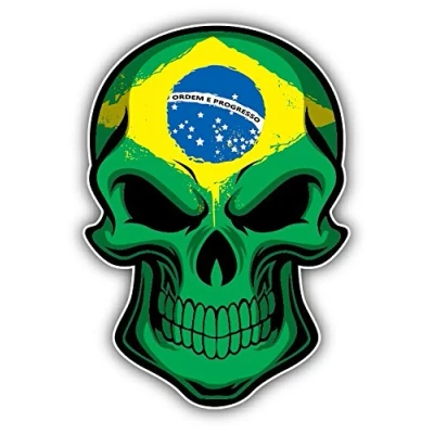 Abbildung von postwalldecor Brazil Flag Skull Hochwertigen Auto Autoaufkleber 10 x 12 cm