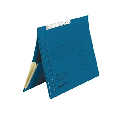 Abbildung von Original Falken 50er Pack Pendular Pendelhefter. Made in Germany. Aus Recycling Karton mit Behördenheftung, Schlitzstanzung und Dehntasche für DIN A4 blau Hefter Blauer Engel