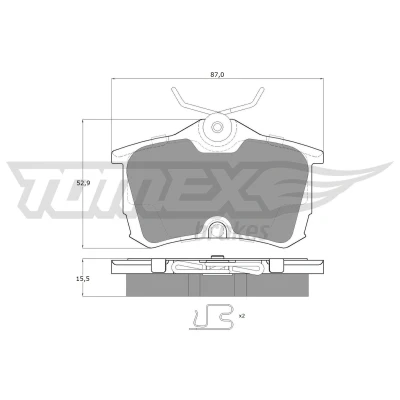Abbildung von TOMEX brakes TX 14 51 Bremsbelagsatz Hinterachse mit akustischer Verschleißwarnung HONDA: Accord 7 Limousine, Tourer, 6 Limousine
