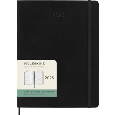 Abbildung von Moleskine Weekly Planner, WochenPlaner mit Platz für Notizen 12 Monate 2025, Weicher Einband und Elastischer Verschluss, Farbe Schwarz, Extra Großes Format 19x25 cm