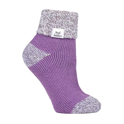 Abbildung von HEAT HOLDERS Damen Fleece Flauschig Gestreift Thermo Kuschelsocken (37/42, Lilac (S Rib))