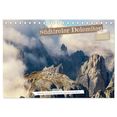 Abbildung von Südtiroler Dolomiten (Tischkalender 2025 DIN A5 quer), CALVENDO Monatskalender