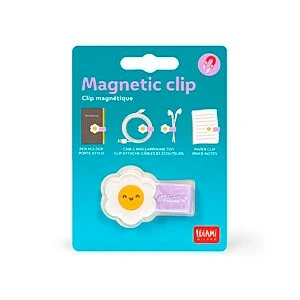 Abbildung von Legami Magnetischer Clip, Daisy Motiv, Clip Verschluss, um Kabel ordentlich zu halten, Stifte am Notebook befestigen, Kopfhörer zusammenzuhalten, 4,8x3,3 cm