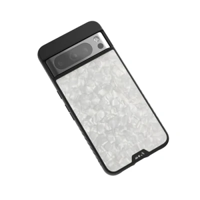 Abbildung von Mous Hülle für Google Pixel 8 Pro MagSafe Kompatibel Case Limitless 5.0 Weiße Acetat Handyhülle Schutzhuelle