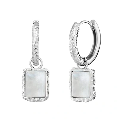 Abbildung von Engelsrufer Damen Creole Mondstein Pure Moon Silber aus Sterling Clipverschluss nickelfrei 18 mm