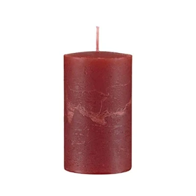 Abbildung von Kopschitz durchgefärbte Rustica Kerze, Stumpenkerzen Weihnachtsrot, 20 x 7 cm, 1 Stück, rußarm, tropffrei