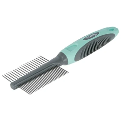 Abbildung von KERBL Haarkamm mit feinen und groben Zinken für Hunde 21 cm