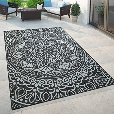 Abbildung von Paco Home Teppich Coco 205, rechteckig, Höhe: 4 mm, Flachgewebe, Paisley Muster, In und Outdoor geeignet