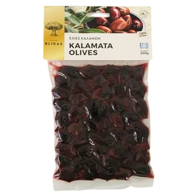 Abbildung von Blikas Griechische Schwarze Kalamata Oliven, Packung mit 2 x 250 g (insgesamt 500 g)
