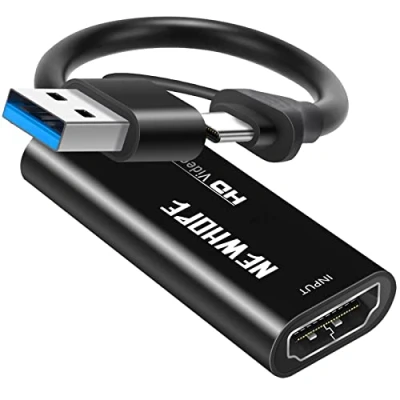 Abbildung von Newhope Video Capture Card, 4K HDMI to USB/USB C 1080P HD 30fps Live and Record Audio Grabber for Gaming, Streaming, Teaching, Conference